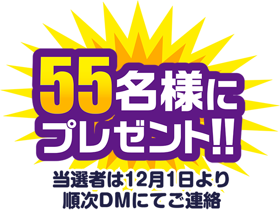 55名様にプレゼント! 当選者には12月1日より順次DMにてご連絡