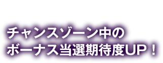 チャンスゾーン中のボーナス当選期待度UP!