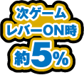 次ゲームレバーON時 約5%