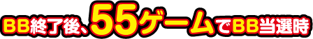 BB終了後、55ゲームでBB当選時