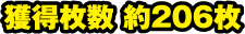 獲得枚数 約206枚