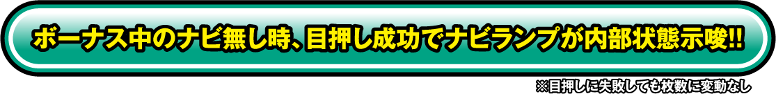 ボーナス中のナビ無し時、目押し成功でナビランプが内部状態示唆!!